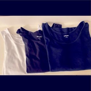 Land’s End Sleeveless Tops - Navy, White and Black- Large/14-16- Lot of 3